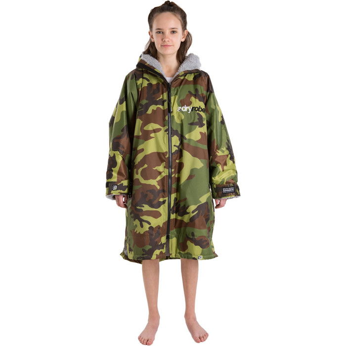 2023 Dryrobe Advance Junior Long Sleeve Changing Robe DR104 - Camo Grey